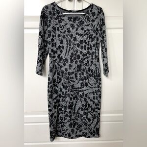 Floral Pattern Dress with Metallic Threads